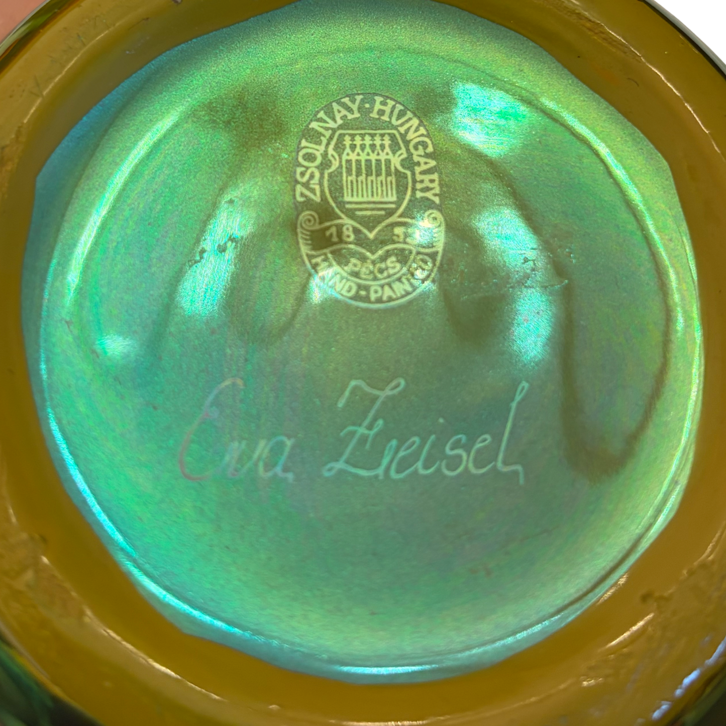 Small Green Zsolnay Porcelain Vessel