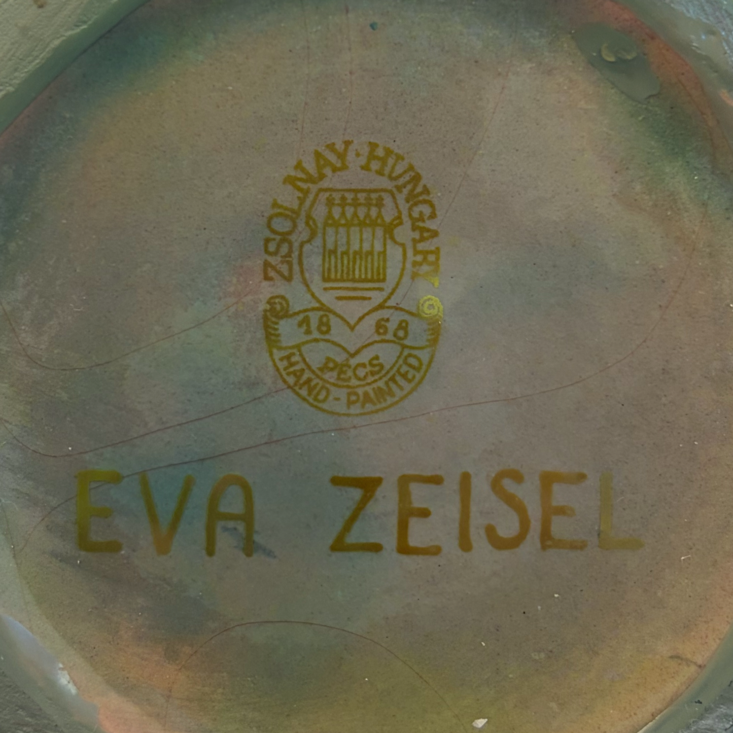 Small Green Zsolnay Porcelain Vessel