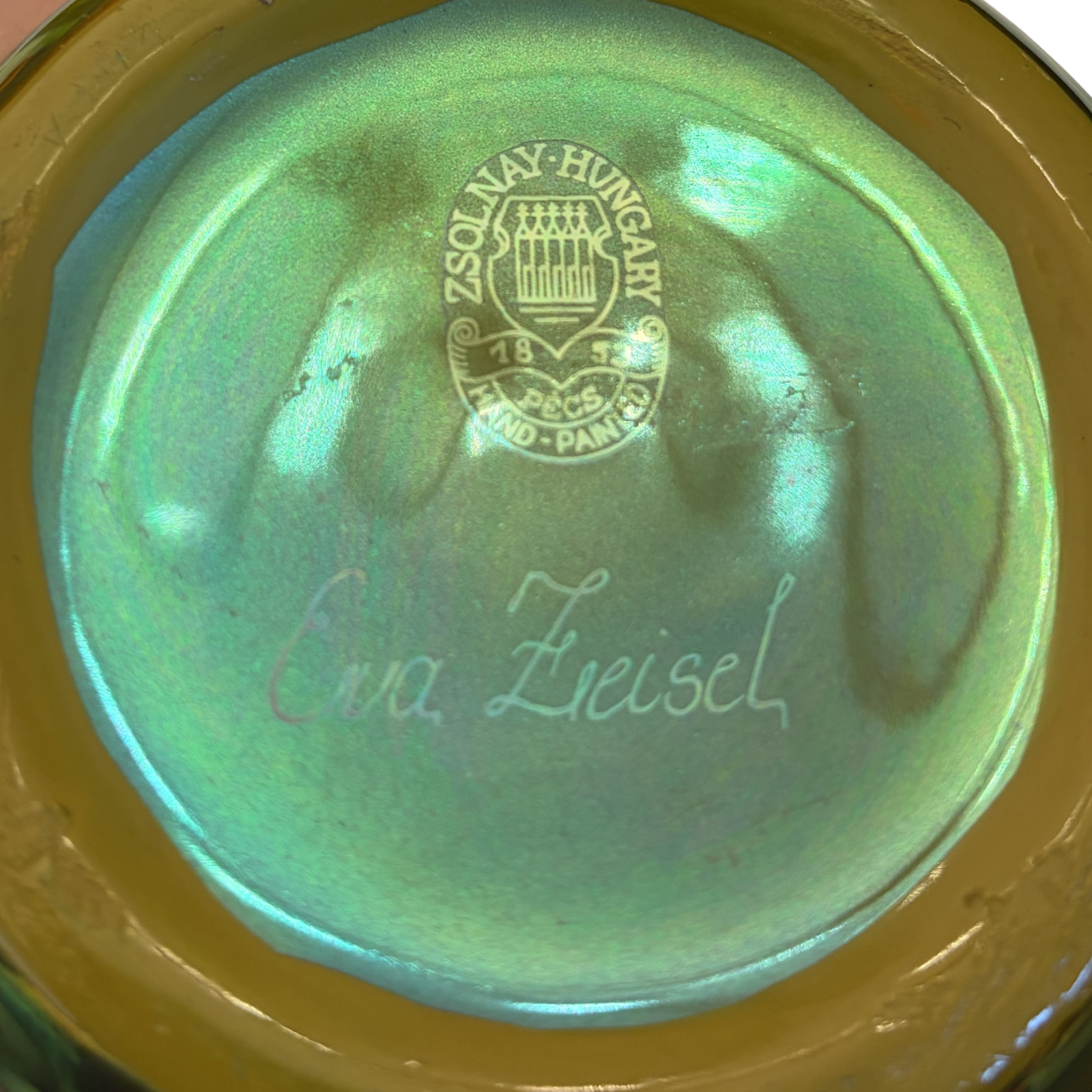 Small Green Zsolnay Porcelain Vessel