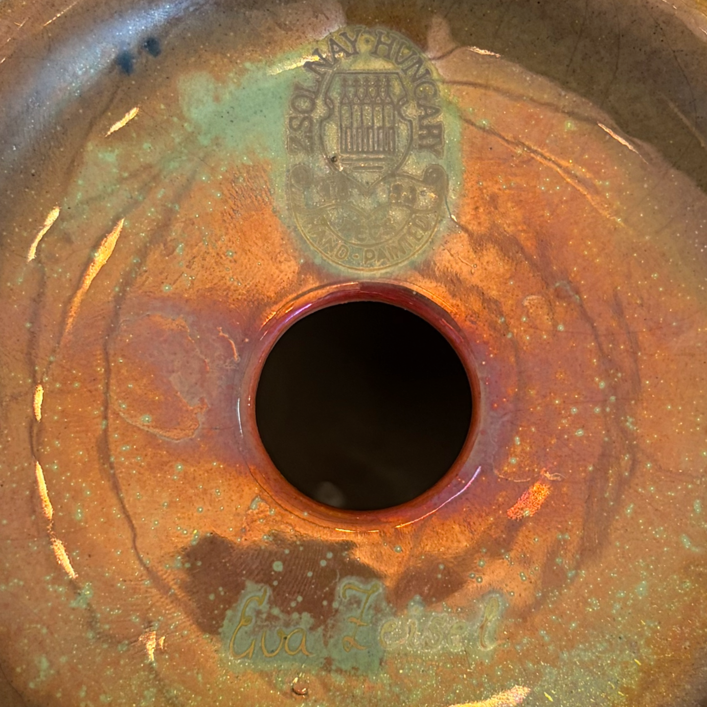 Large Zsolnay Iridescent Candlestick