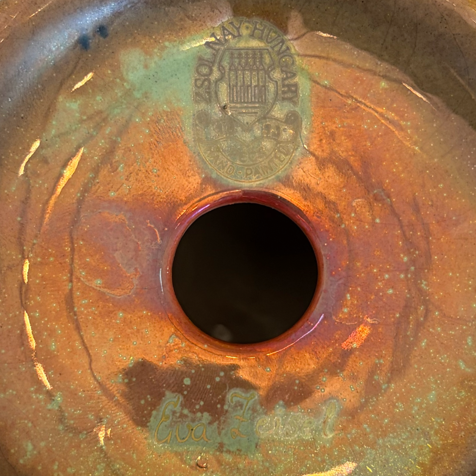 Large Zsolnay Iridescent Candlestick