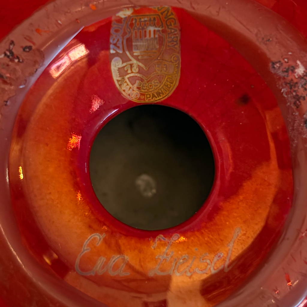 Small Red “Apple” Zsolnay Candleholder