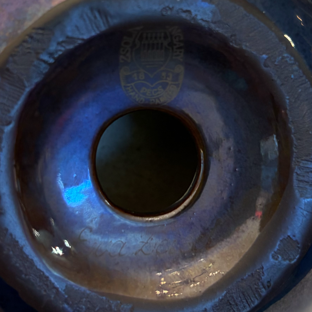 Small Blue Zsolnay Candleholder