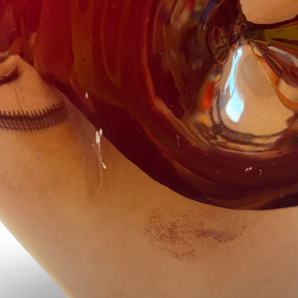 Red Zsolnay Belly Button Vase