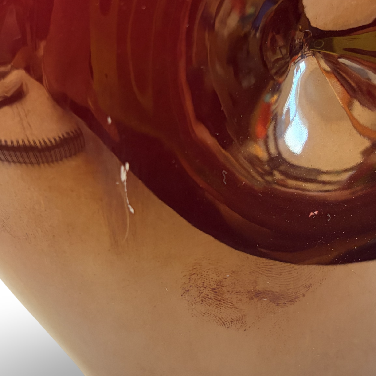 Red Zsolnay Belly Button Vase