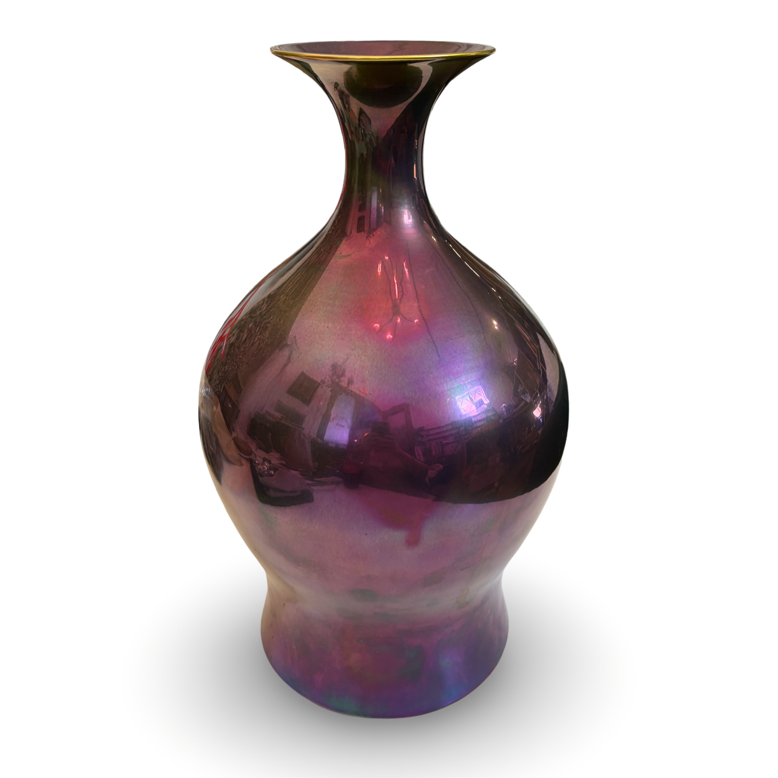 Large Purple Zsolnay Vase