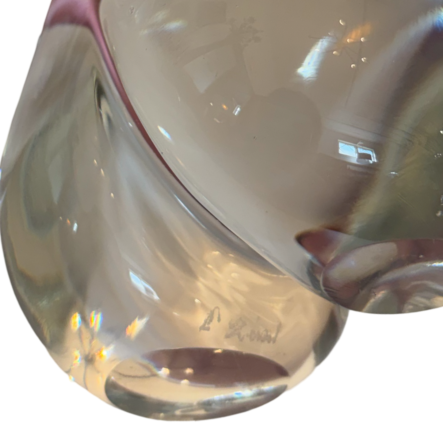 Pair of Hand-blown Crystal Candlesticks