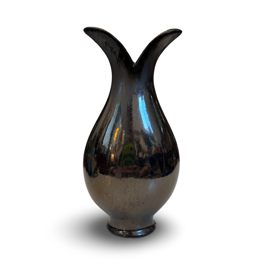 Gunmetal Earthenware Bud Vase