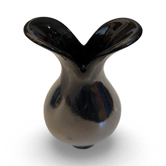 Gunmetal Earthenware Bud Vase