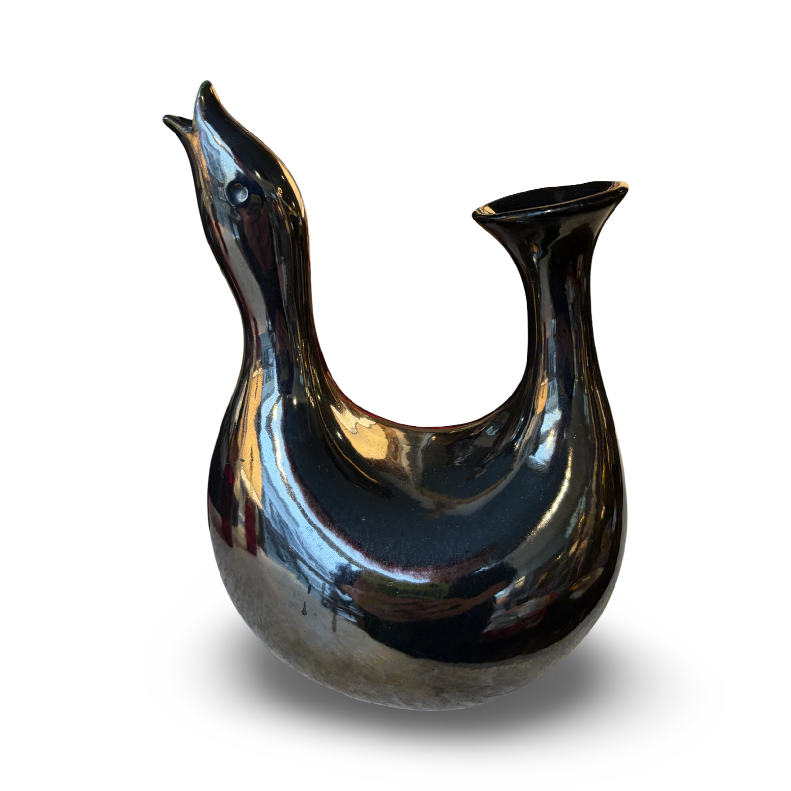 Gunmetal Bird Vase