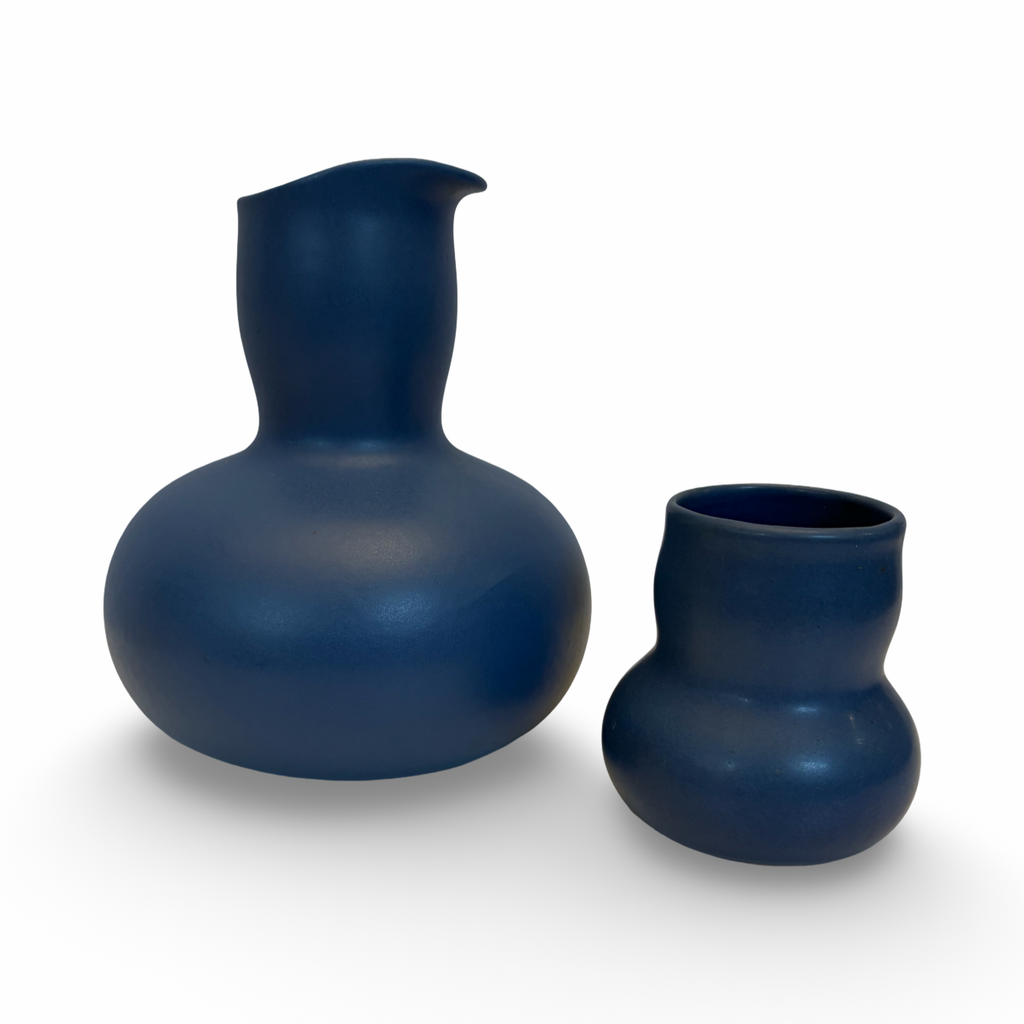 Blue Carafe and Cup Set