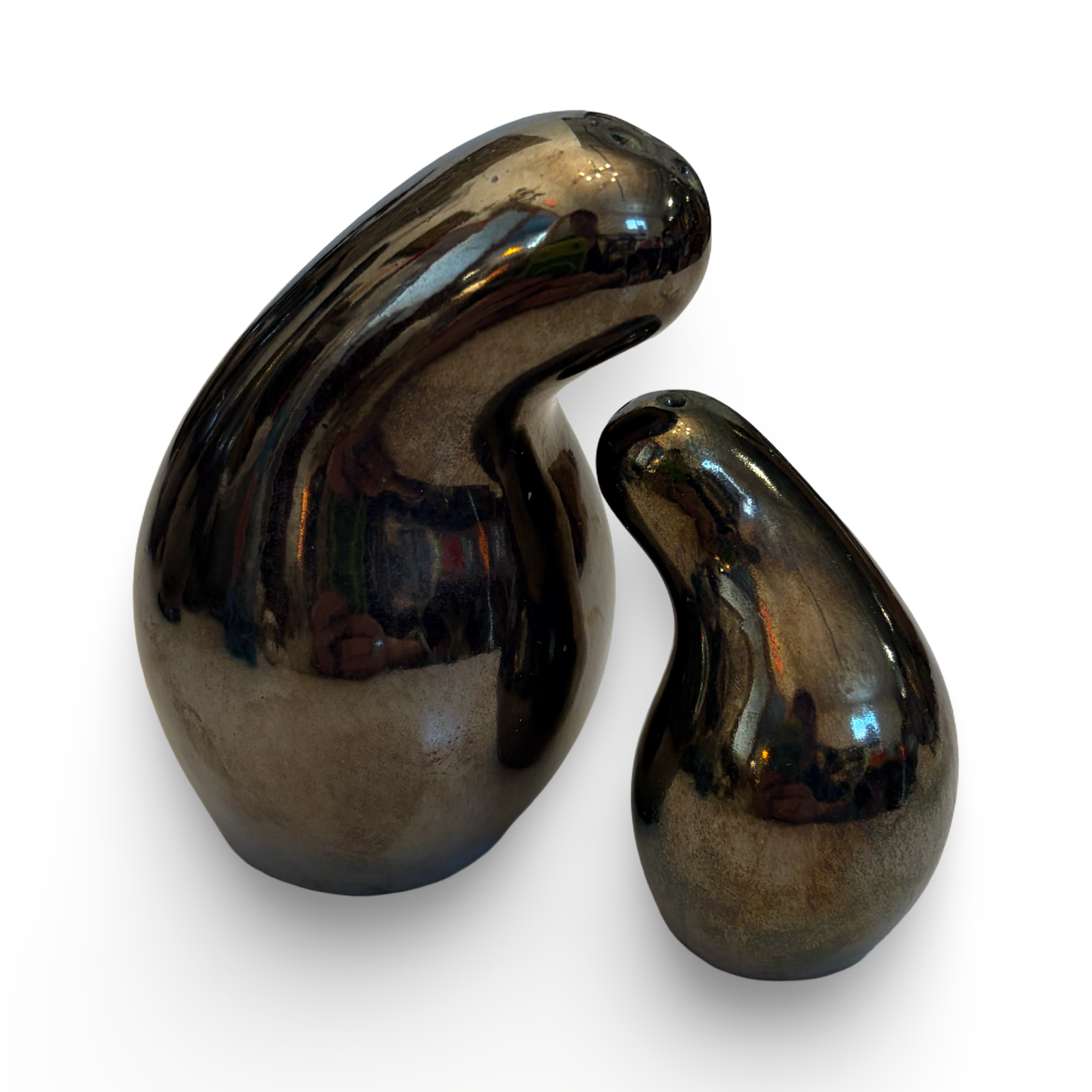 Black Glossy Glaze Schmoo Salt and Pepper Set