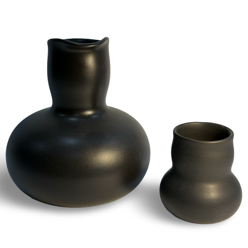 Black Decanter and Cup Set