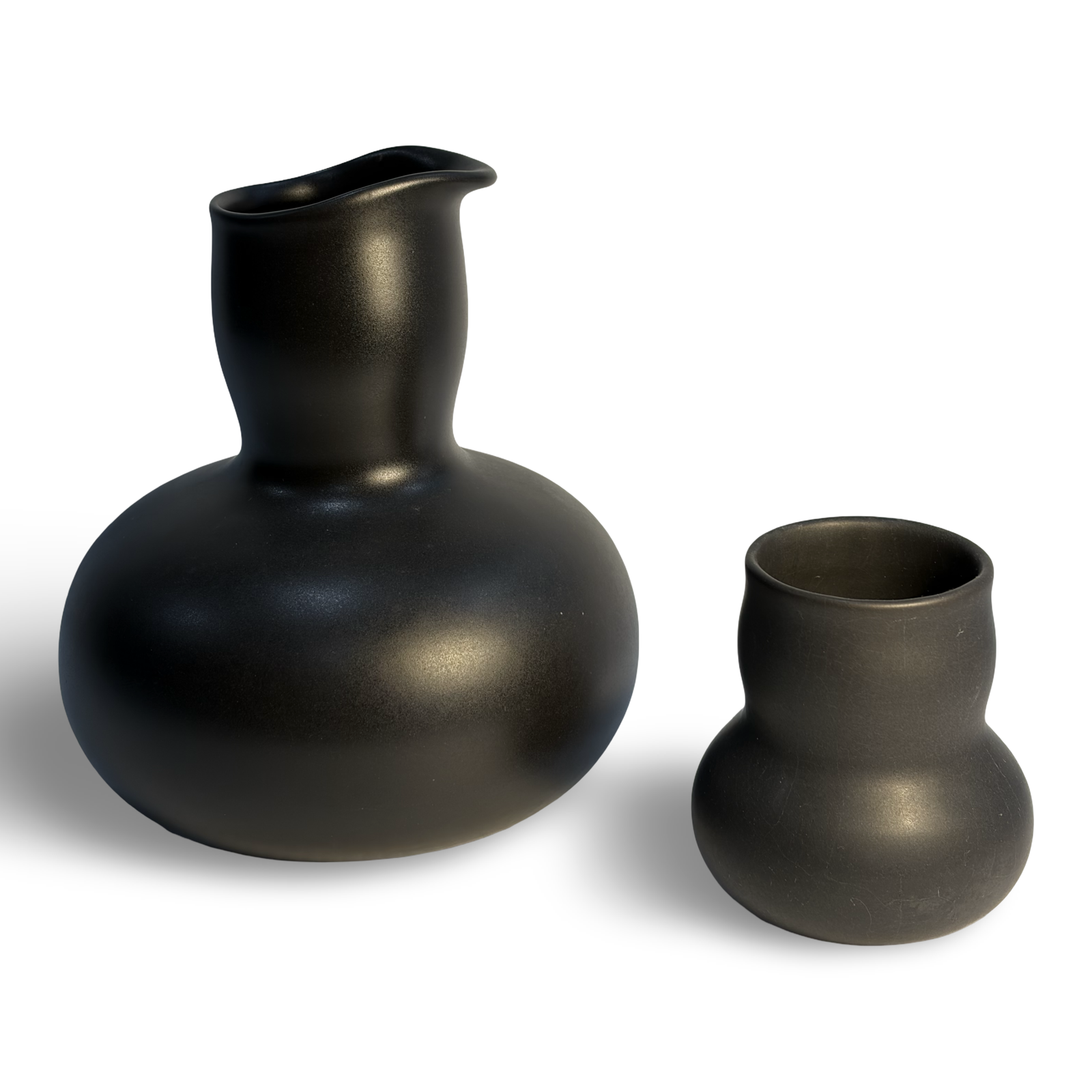 Black Decanter and Cup Set