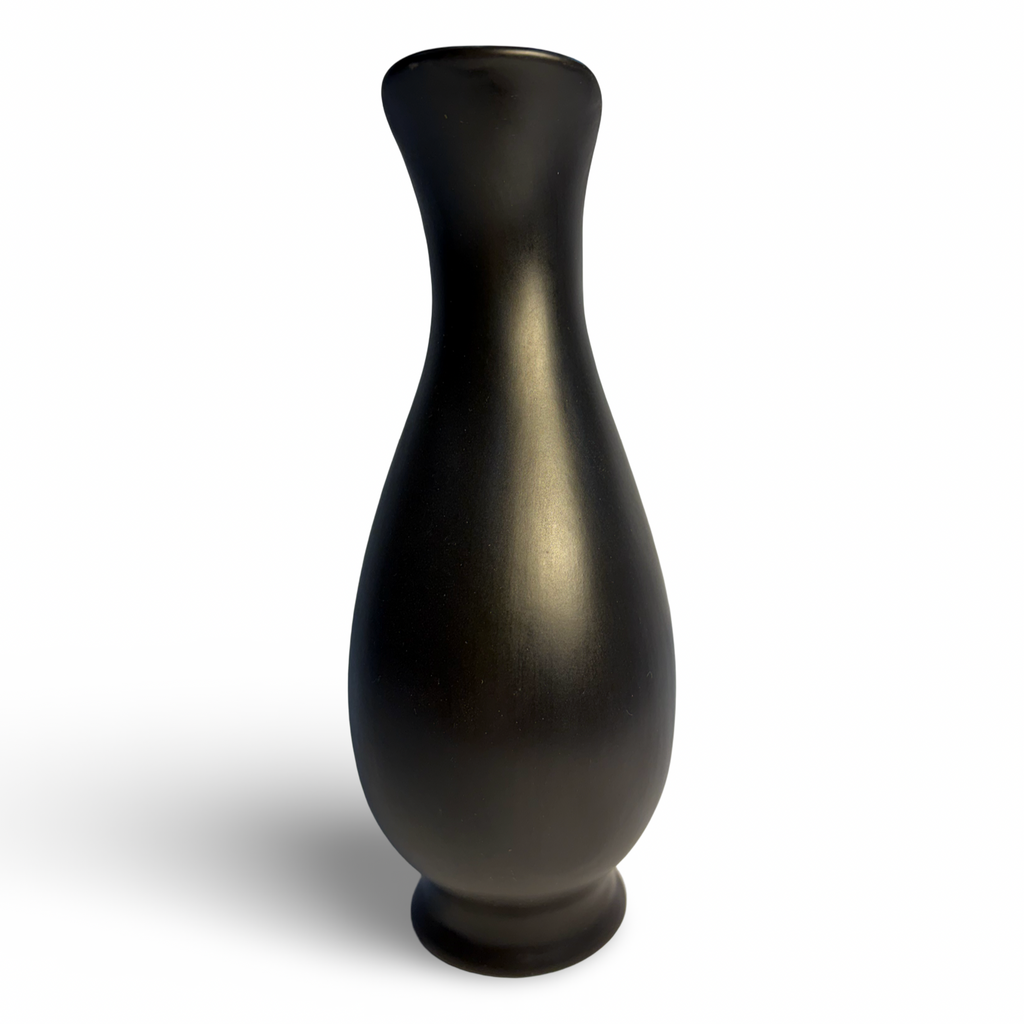 Black Glazed Earthenware Bud Vase