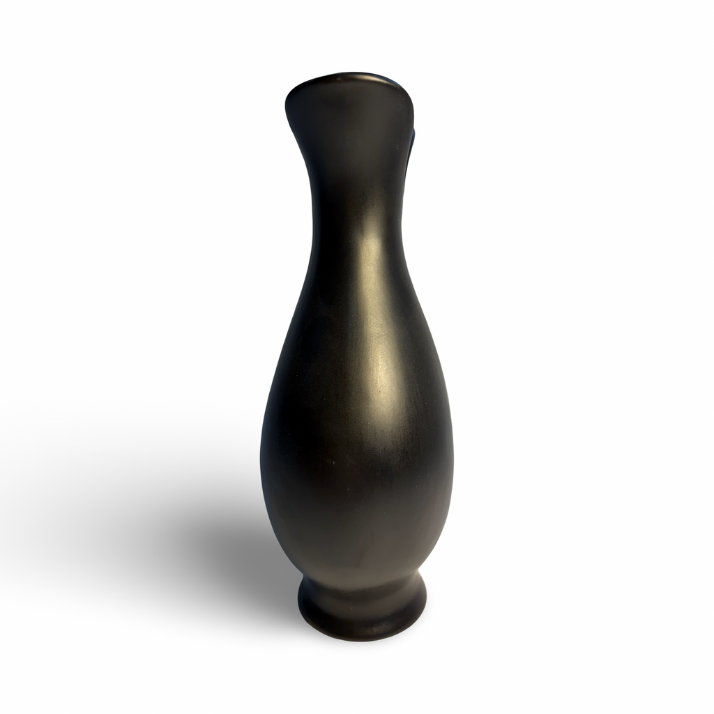 Black Glazed Earthenware Bud Vase