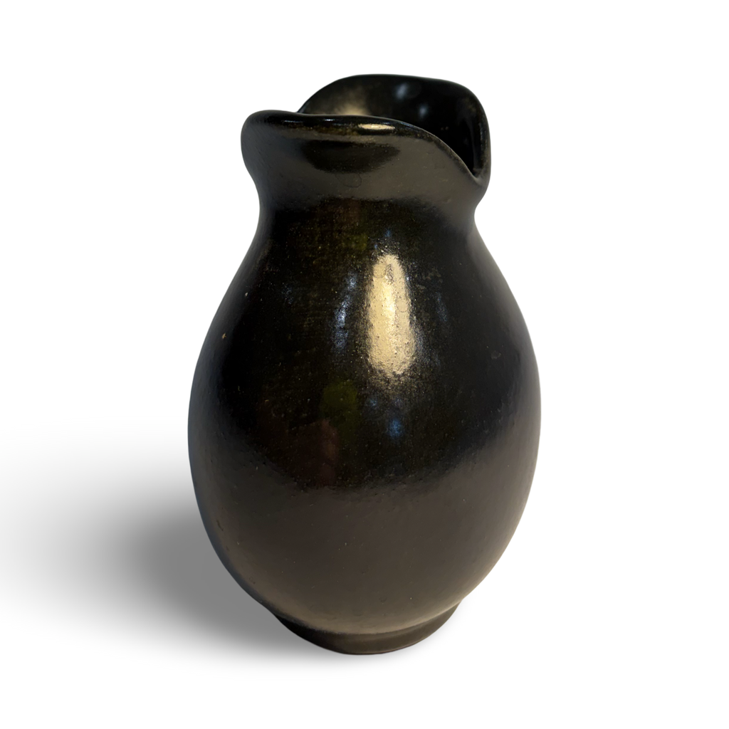 Black Glazed Earthenware Bud Vase