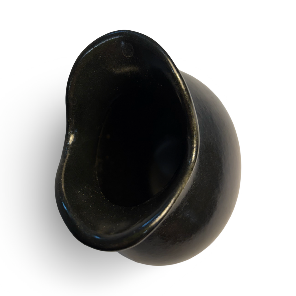 Black Glazed Earthenware Bud Vase