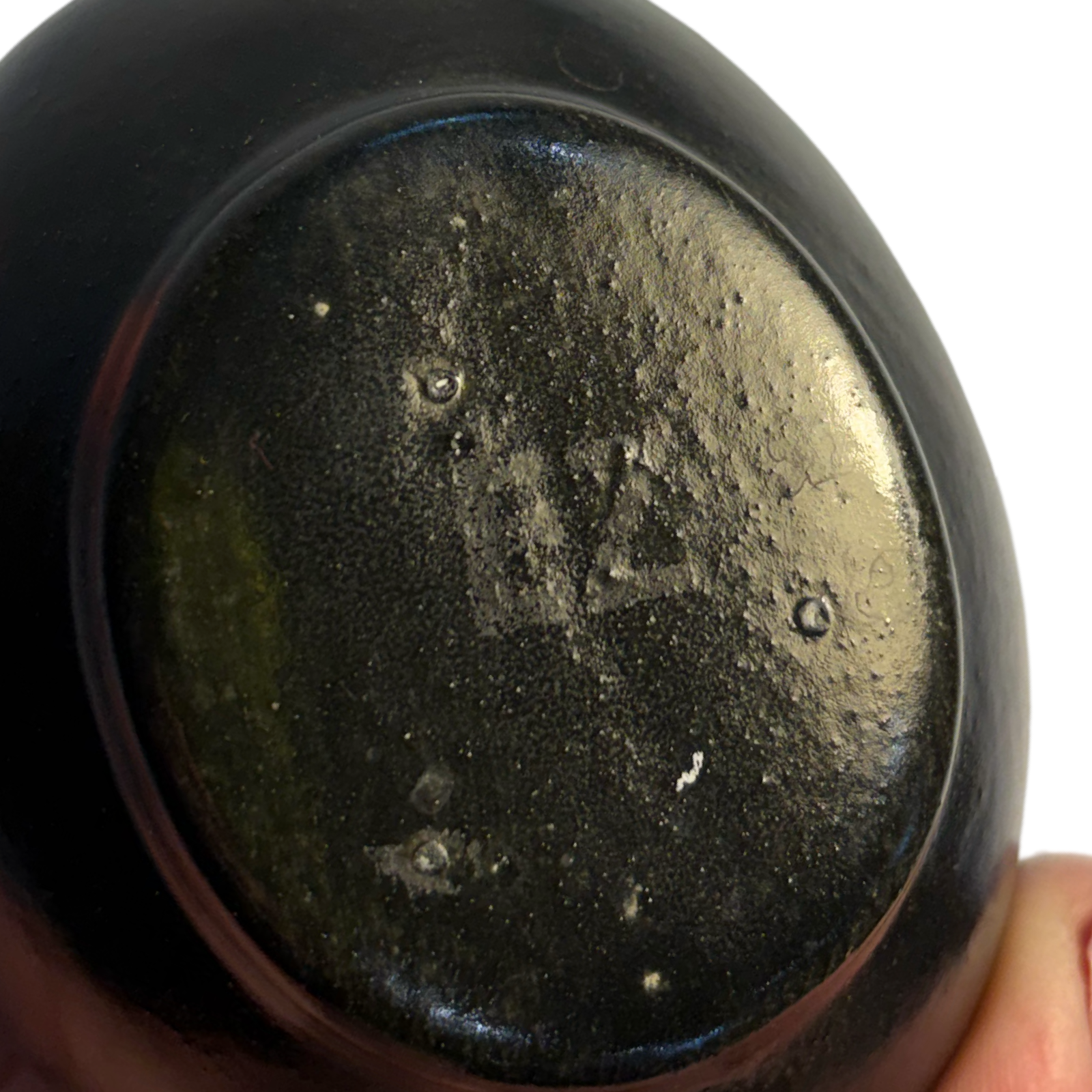 Black Glazed Earthenware Bud Vase