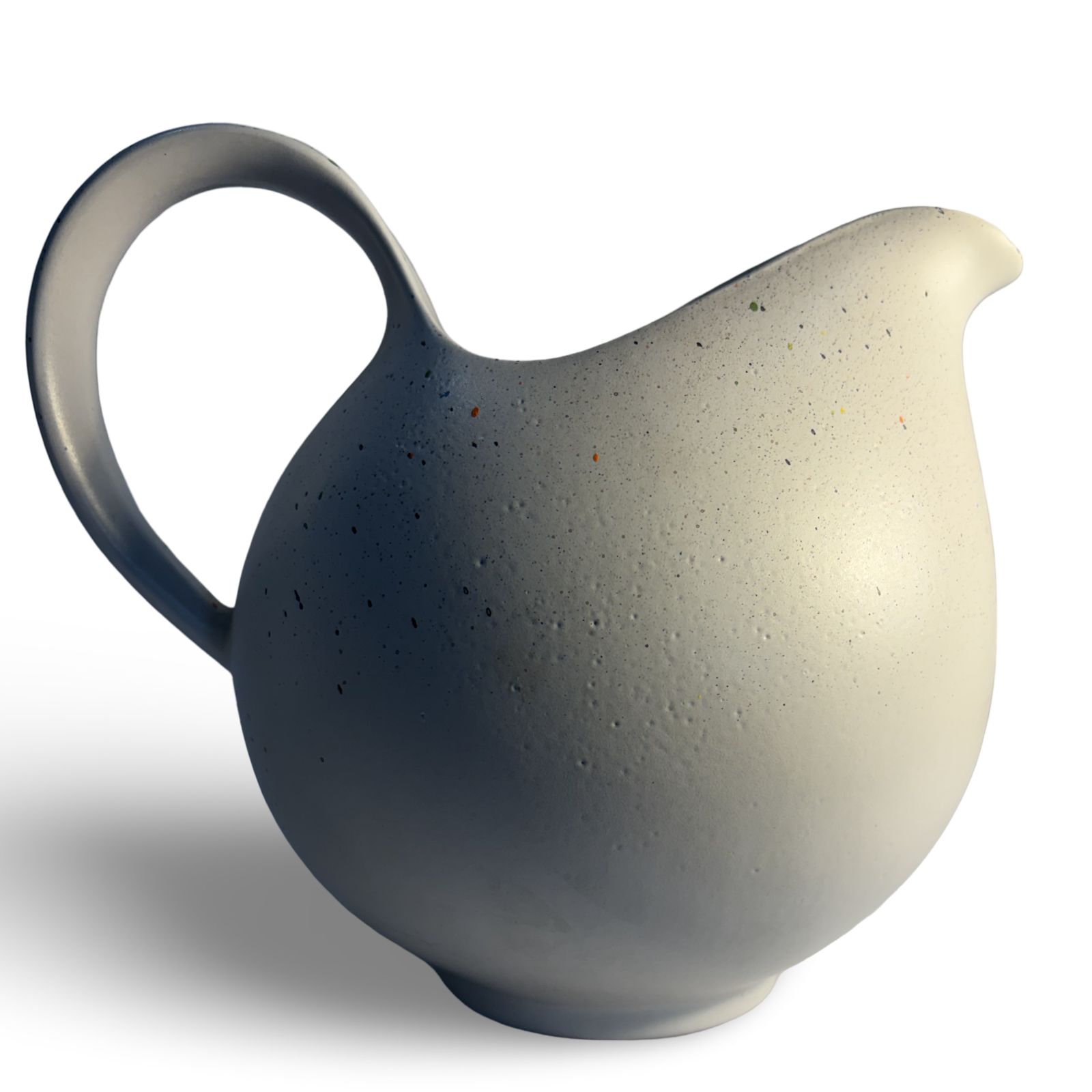One of a Kind Splattered White Terra Cotta Pitcher