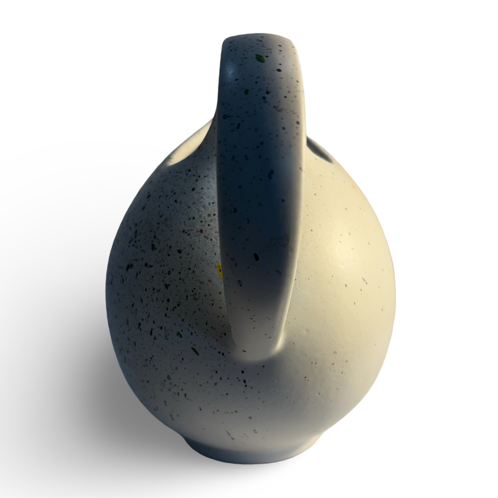 One of a Kind Splattered White Terra Cotta Pitcher